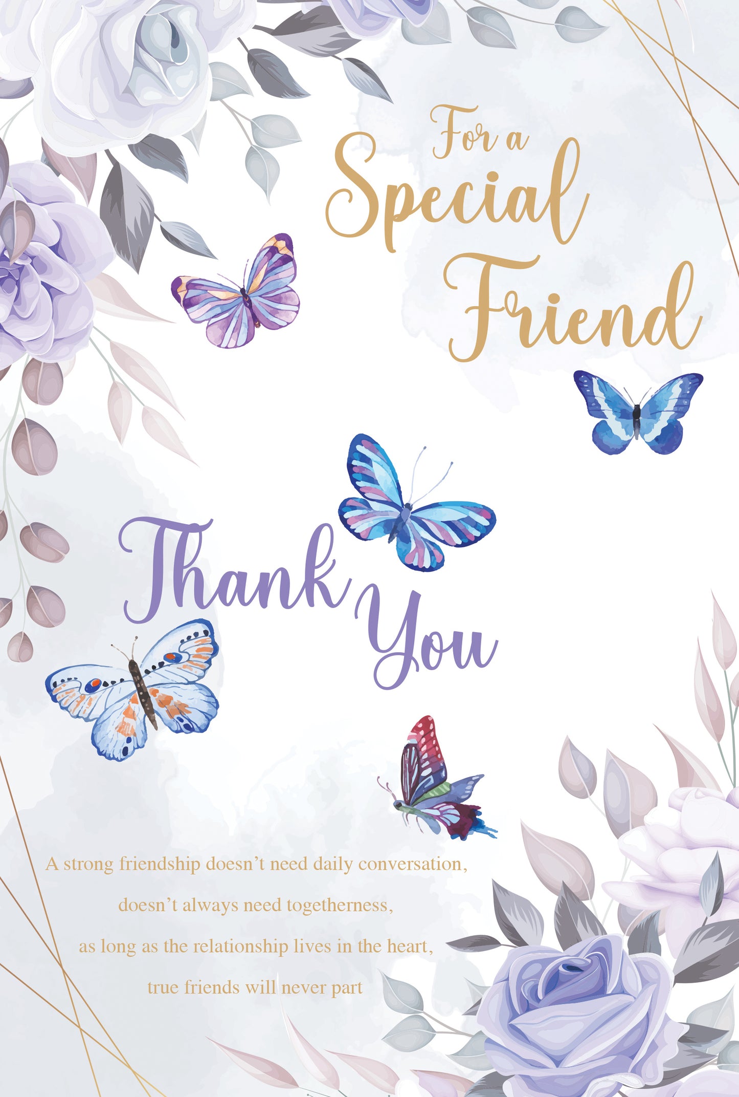 Purple & Gold Floral Butterfly Thank You