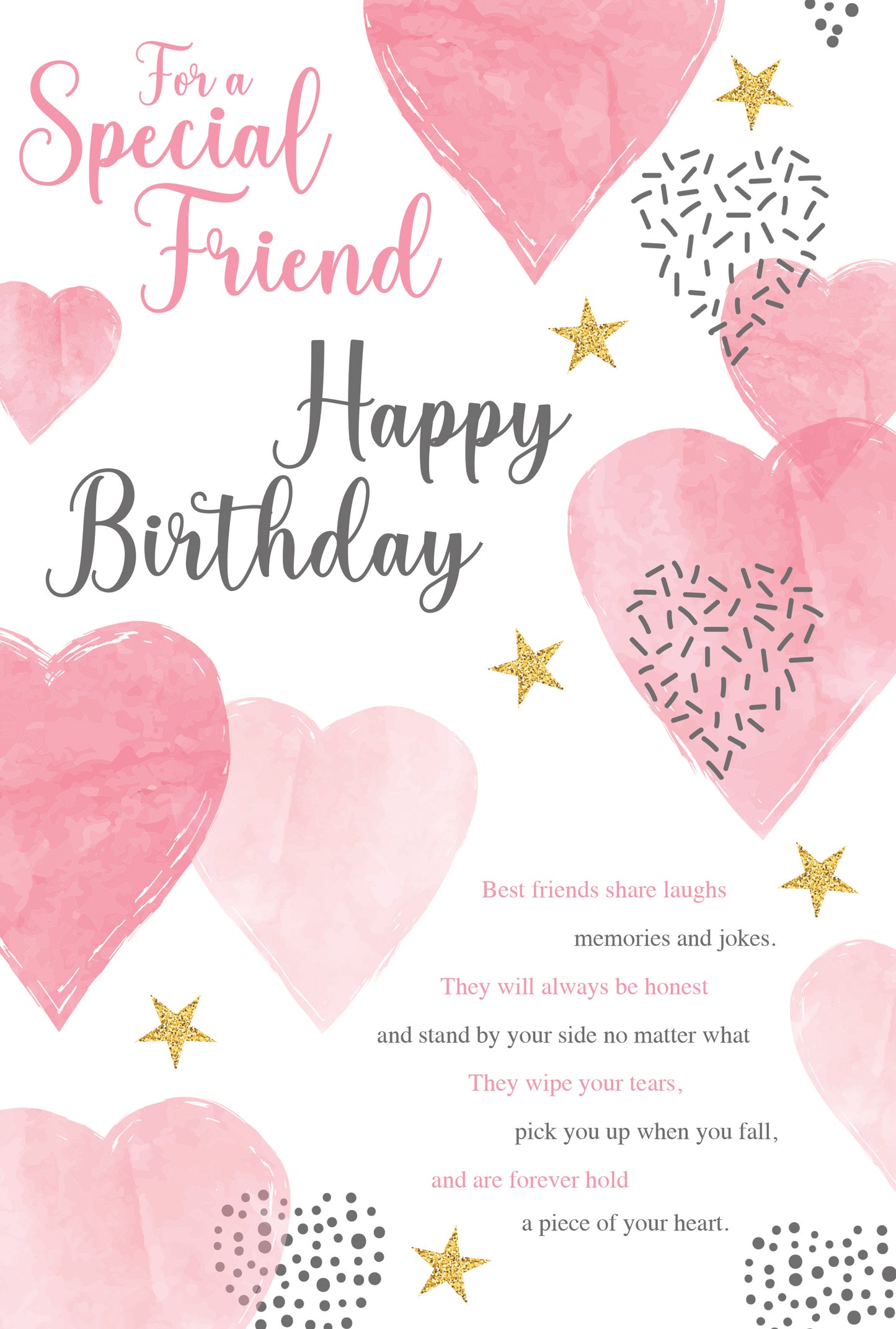 Pink & Silver Hearts Birthday