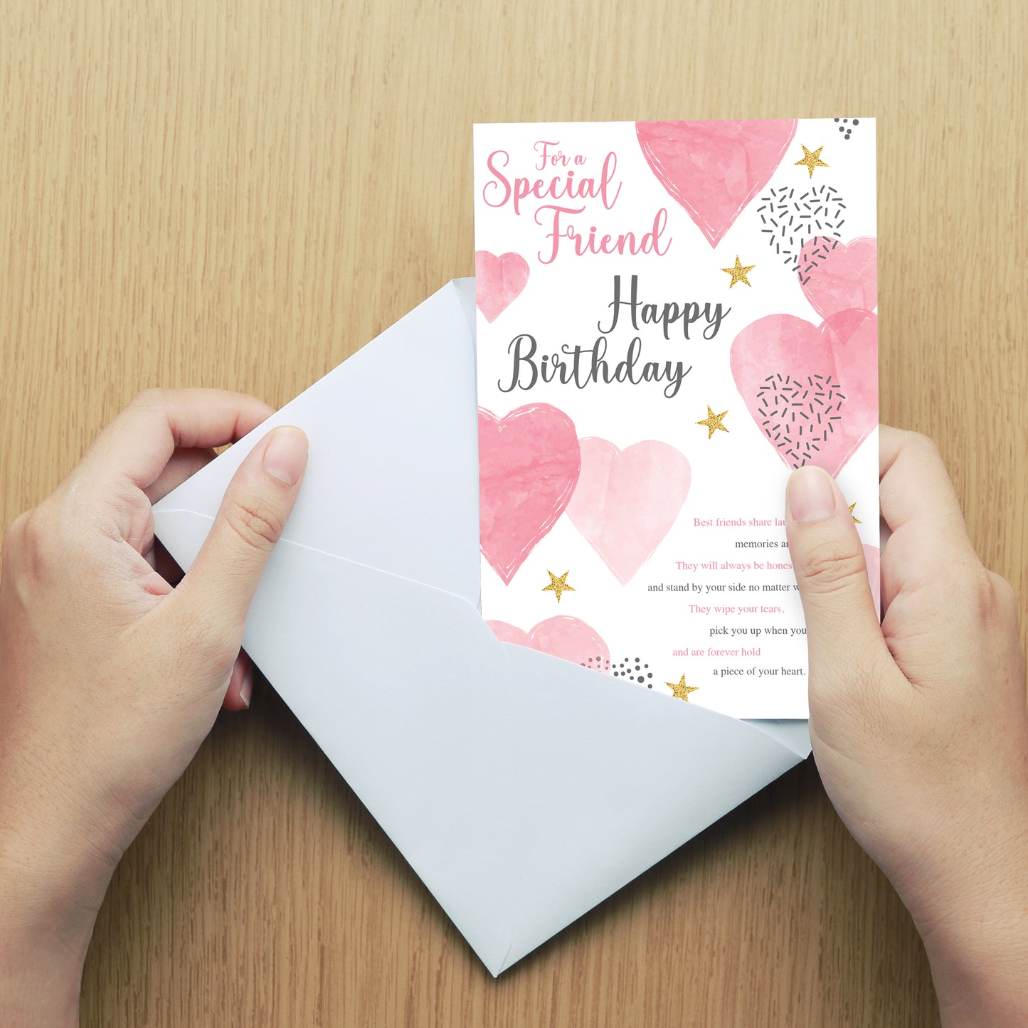 Pink & Silver Hearts Birthday