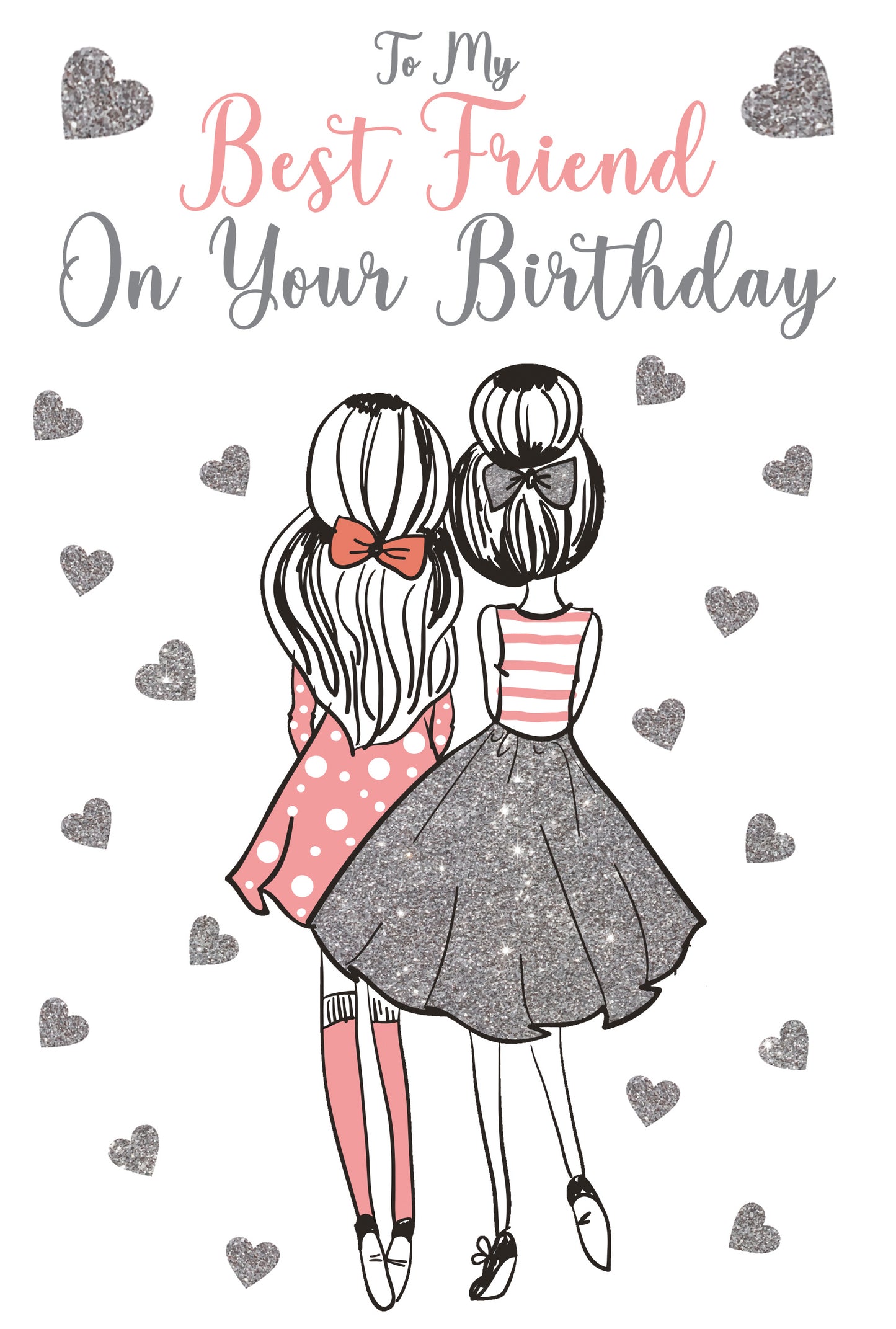 Silver & Pink Besties Birthday