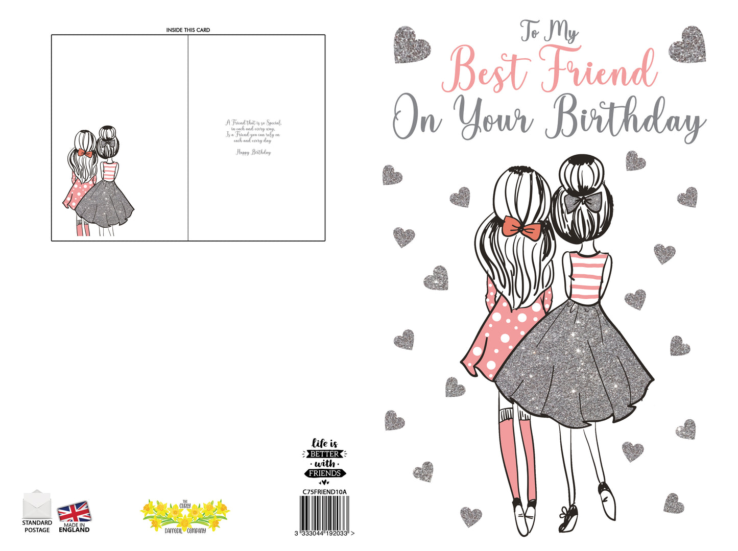 Silver & Pink Besties Birthday