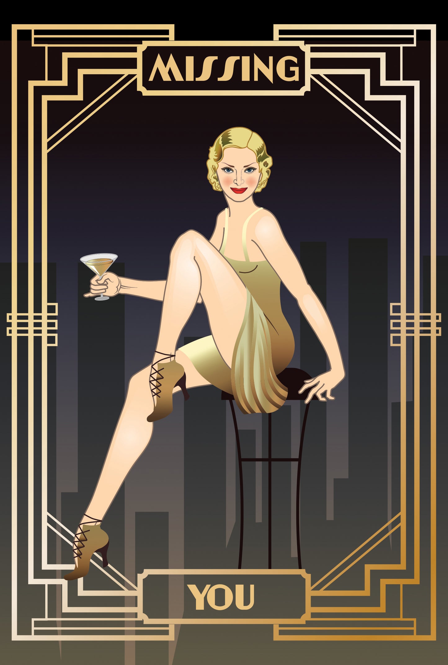 Golden Girl Art Deco Missing You