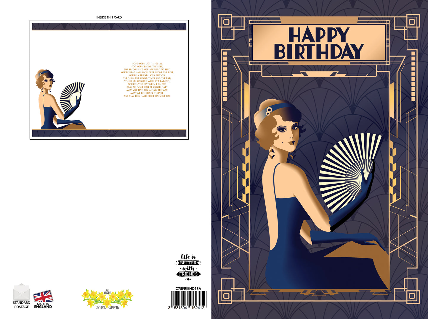 Woman In Blue Art Deco Birthday