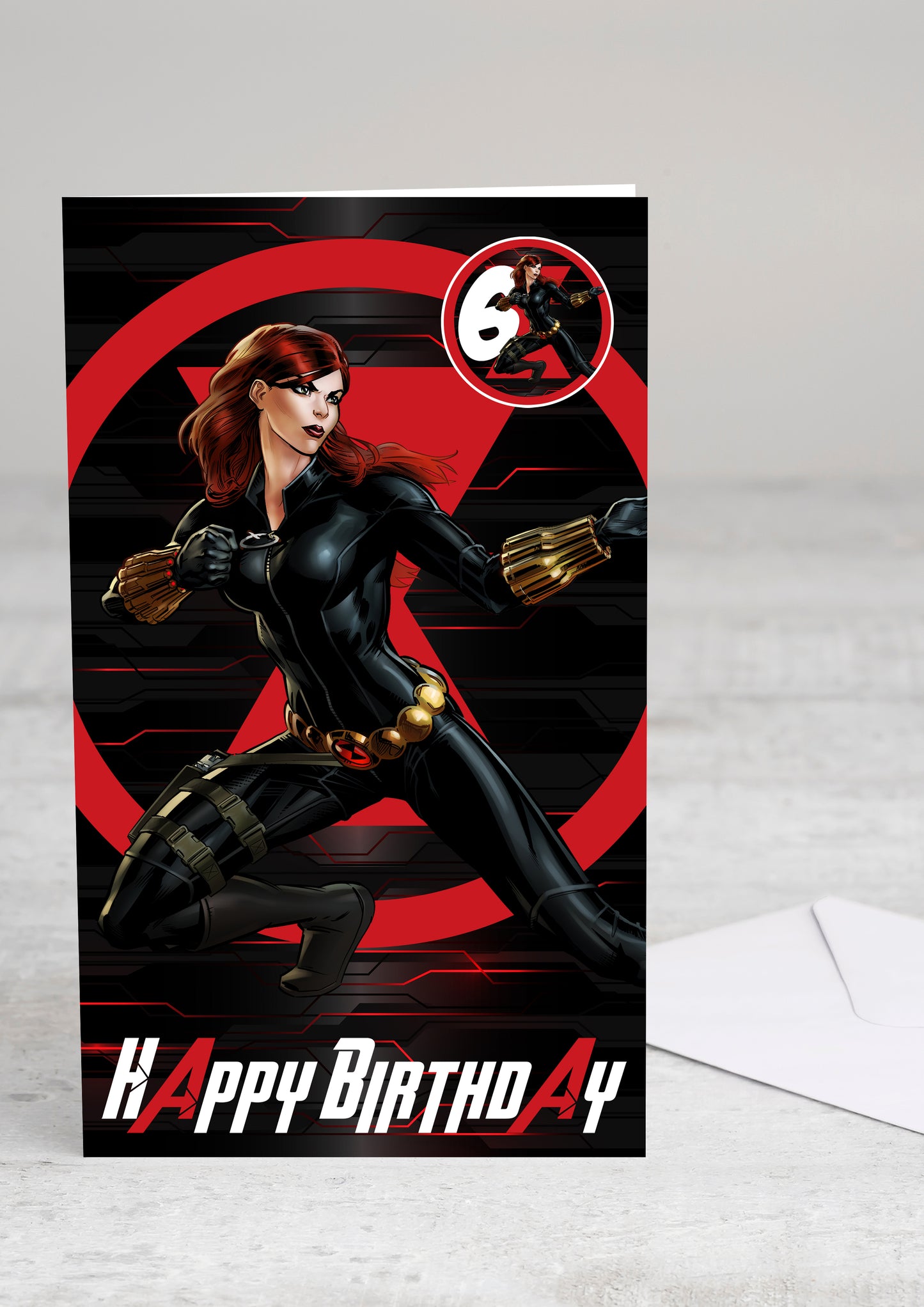 Black Widow Giant Size Birthday Card - Age 6,7,8,9