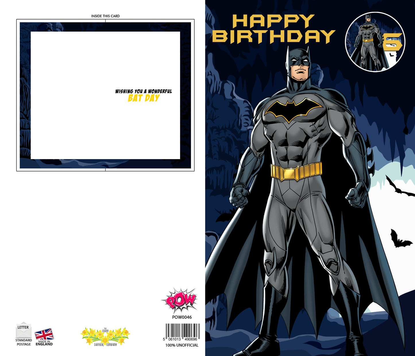 Batman Giant Size Birthday Card - Age 6,7,8,9
