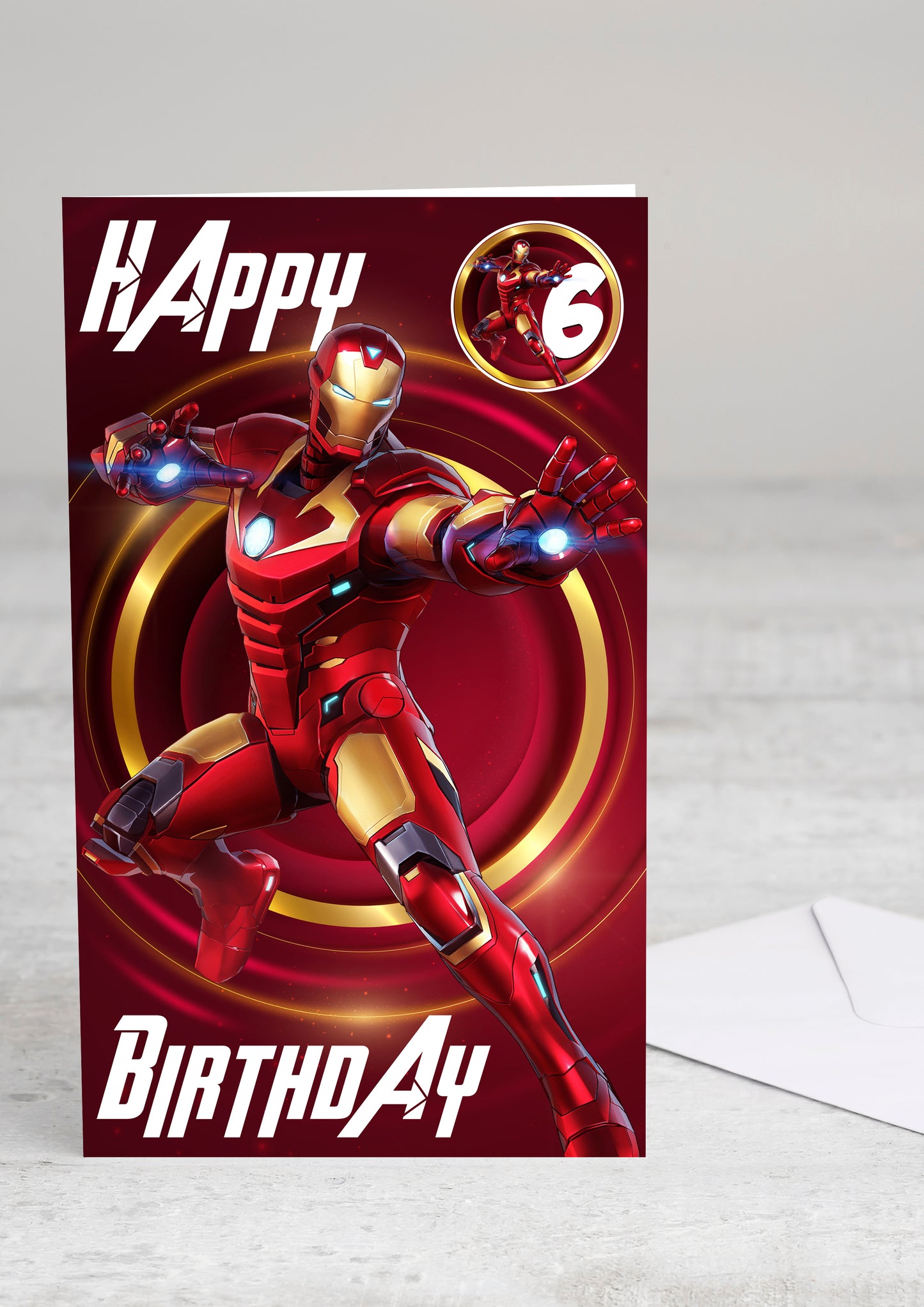 Iron Man Giant Size Birthday Card - Age 6,7,8,9