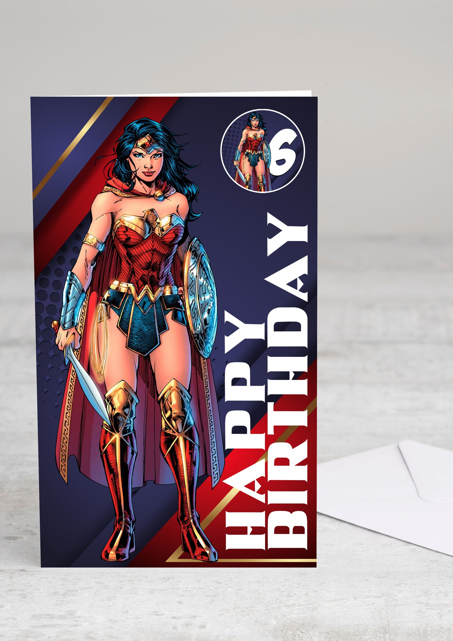 Wonder Woman Giant Size Birthday Card - Age 6,7,8,9