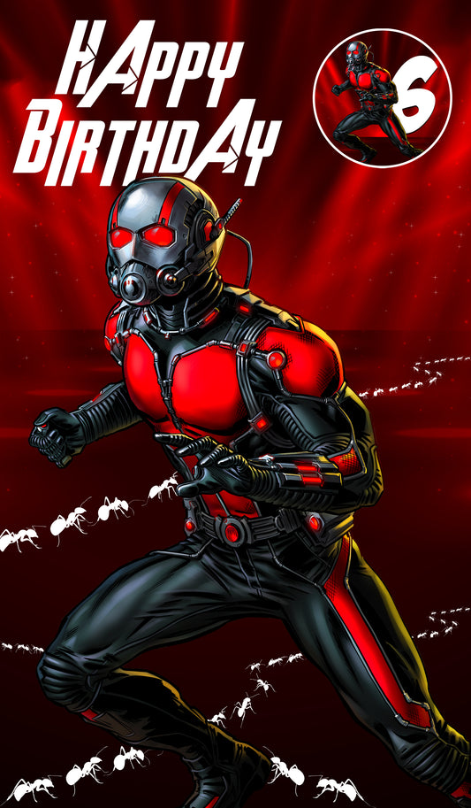 Ant-Man Giant Size Birthday Card - Age 6,7,8,9