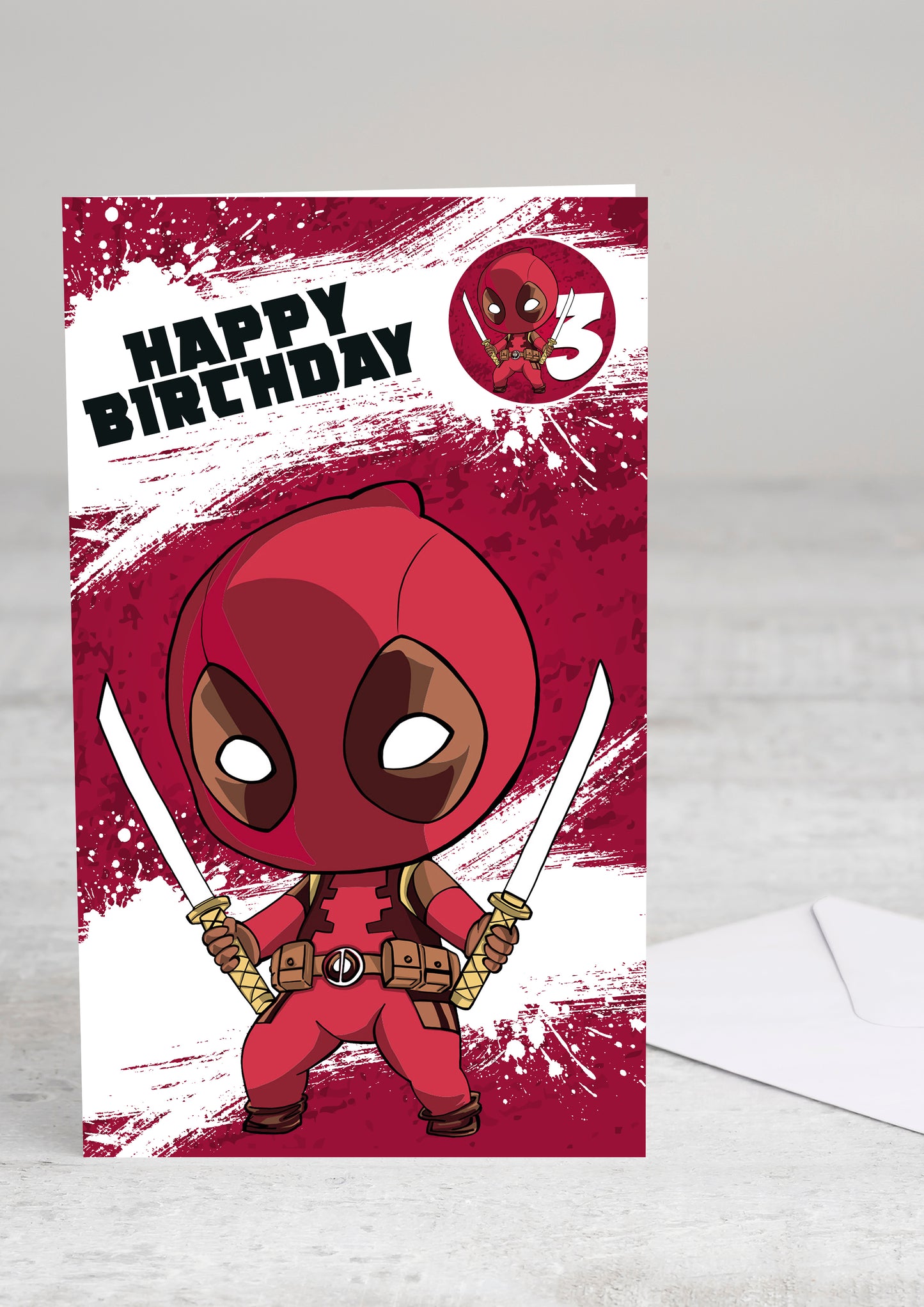 Deadpool Giant Size Birthday Card - Age 3,4,5