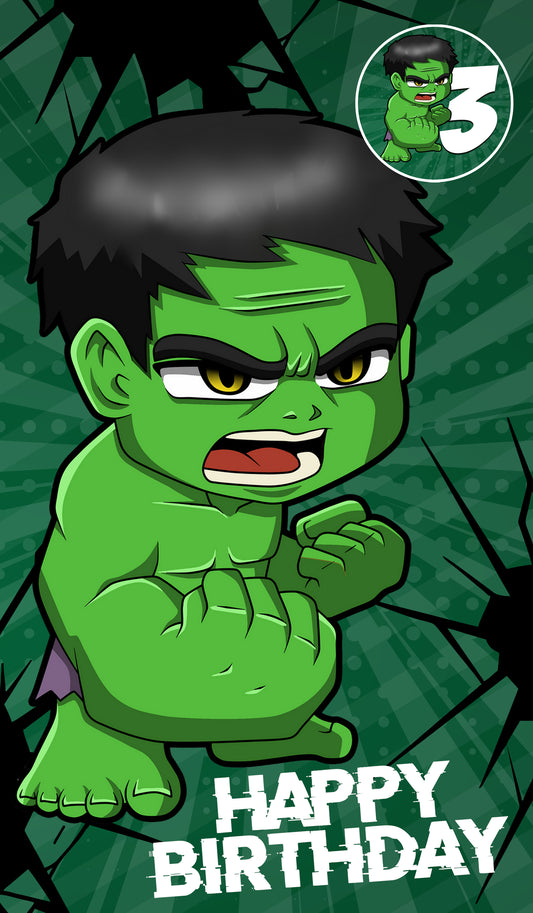 The Hulk Giant Size Birthday Card - Age 3,4,5