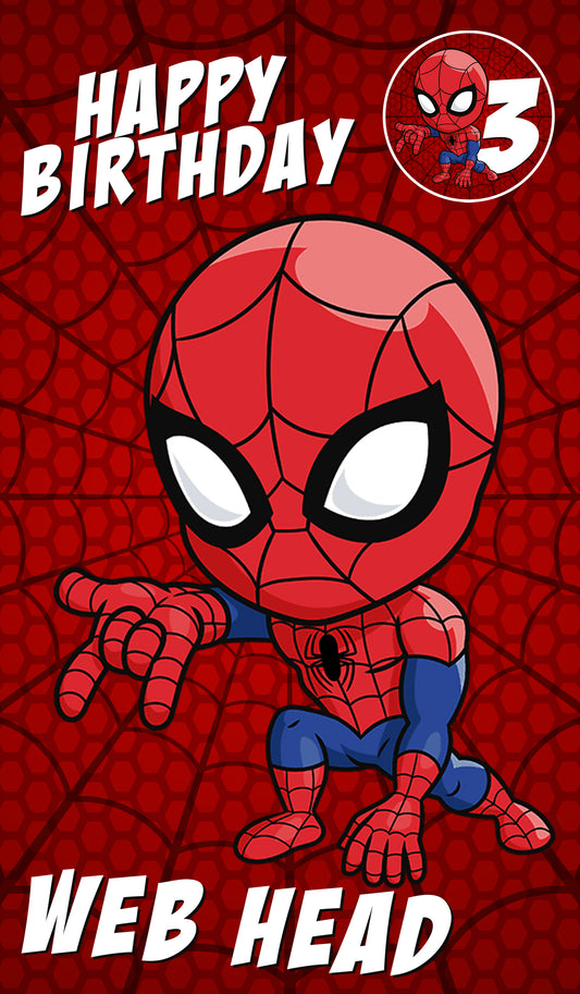 Spider-Man Giant Size Birthday Card - Age 3,4,5
