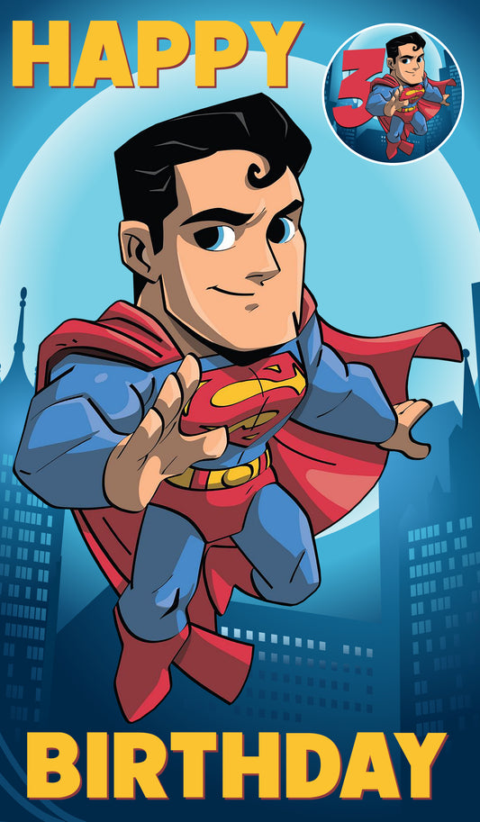 Superman Giant Size Birthday Card - Age 3,4,5