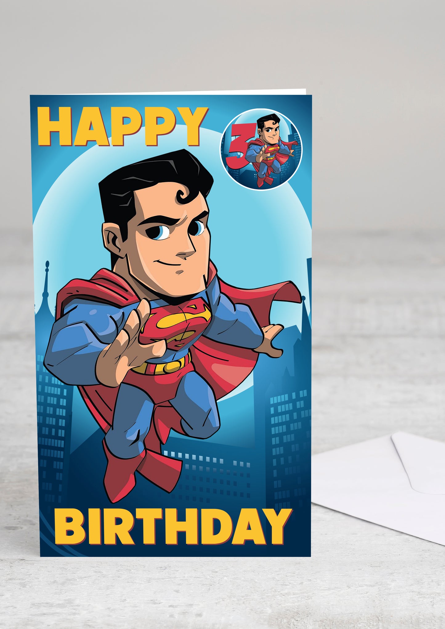 Superman Giant Size Birthday Card - Age 3,4,5