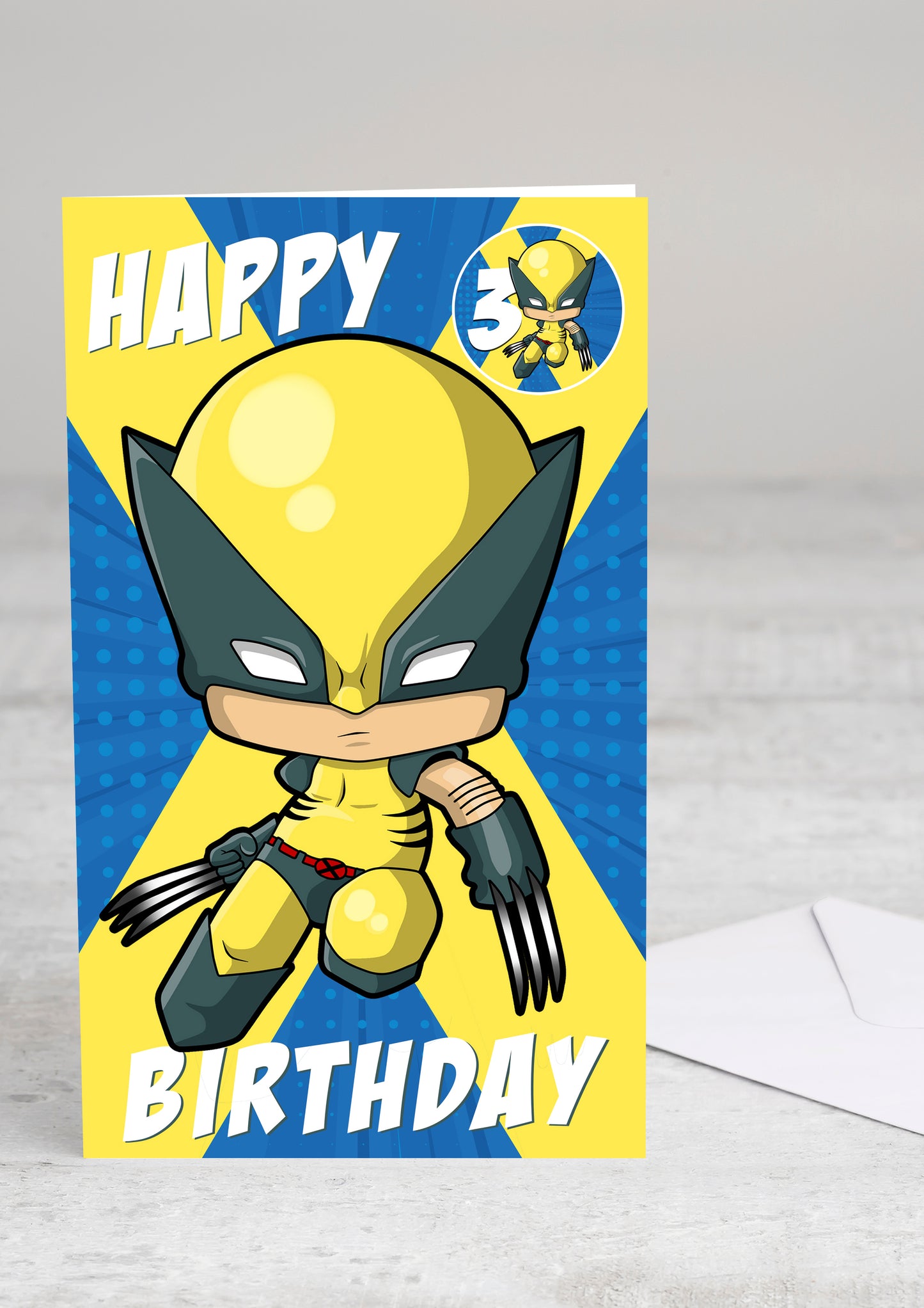 Wolverine Giant Size Birthday Card - Age 3,4,5